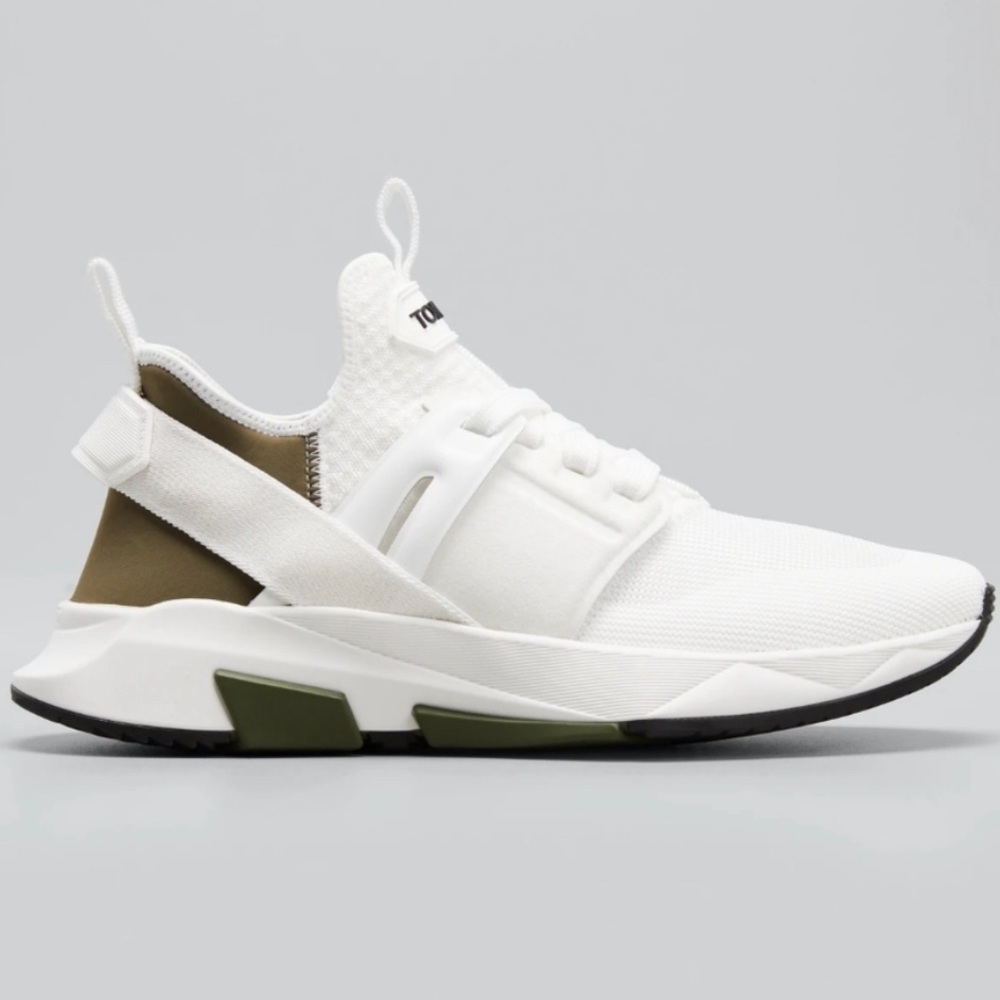 Tom Ford White & Khaki Jago Sneakers - Size 39.5EU (box included) - Picture 13 of 13